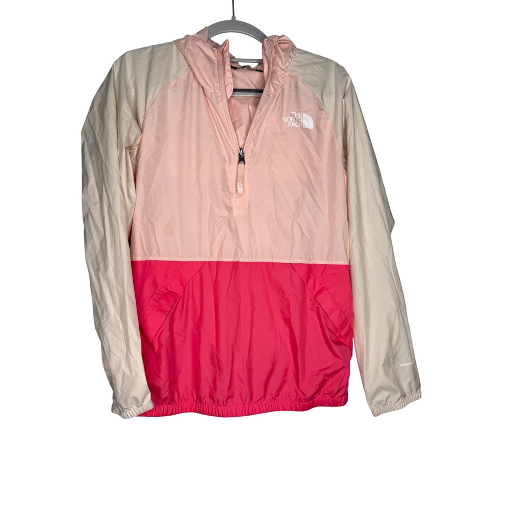 The North Face packable windbreaker jacket youth in pink
